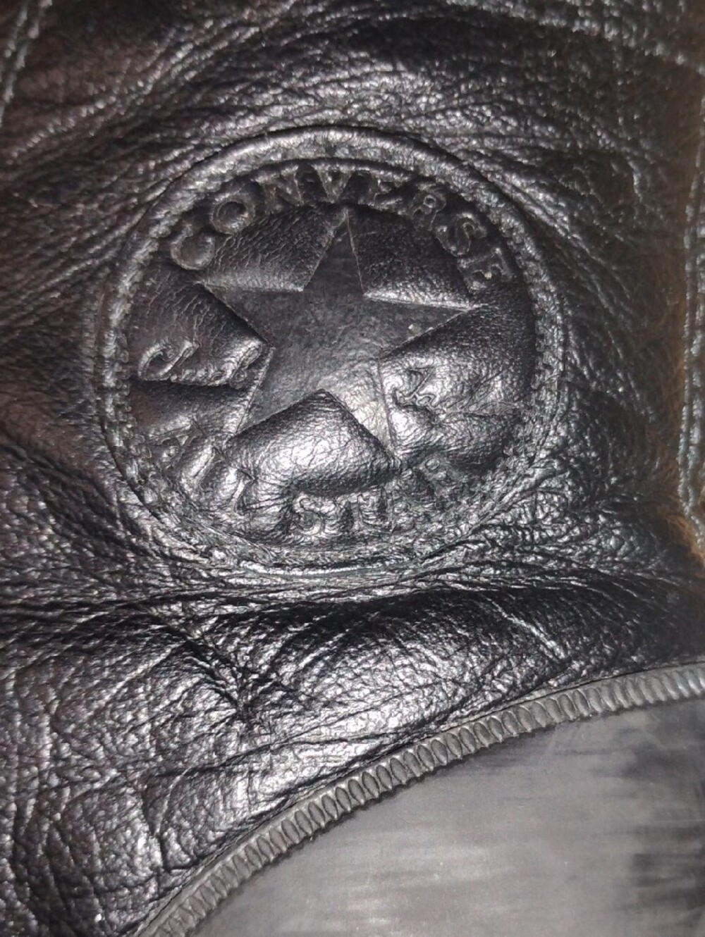 Converse Black Leather High-Top Lace-Up Ankle Boots with Faux-Fur Collar - Picture 6 of 8